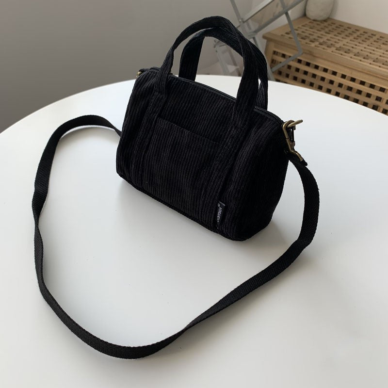 Mini Corduroy Tote Shoulder Crossbody Bag