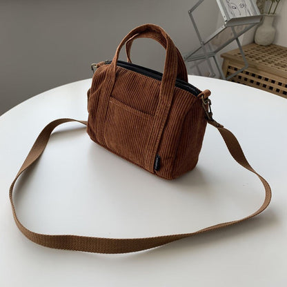Mini Corduroy Tote Shoulder Crossbody Bag