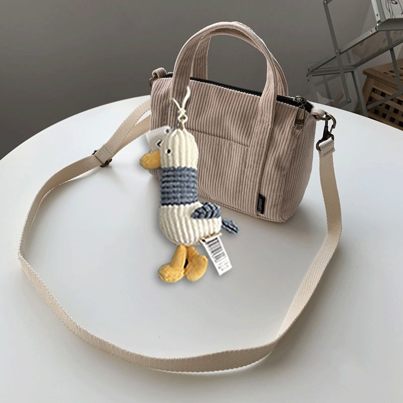 Mini Corduroy Tote Shoulder Crossbody Bag