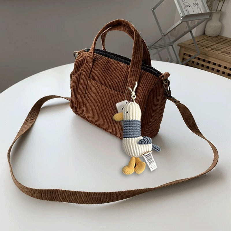 Mini Corduroy Tote Shoulder Crossbody Bag