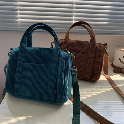 Mini Corduroy Tote Shoulder Crossbody Bag