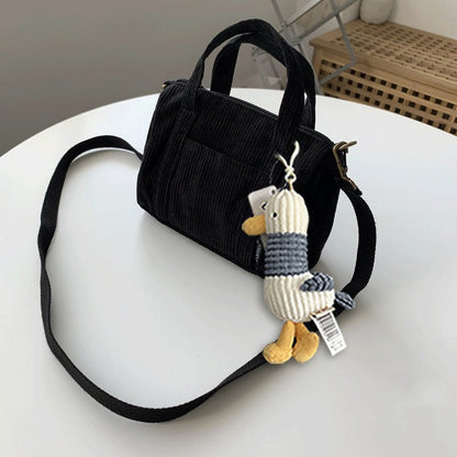 Mini Corduroy Tote Shoulder Crossbody Bag
